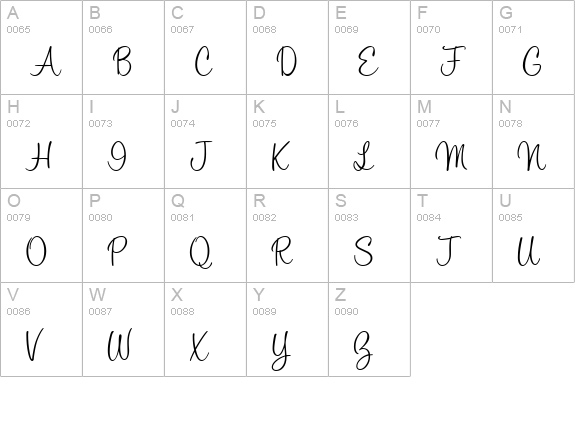 TamarilloJF uppercase A-Z preview