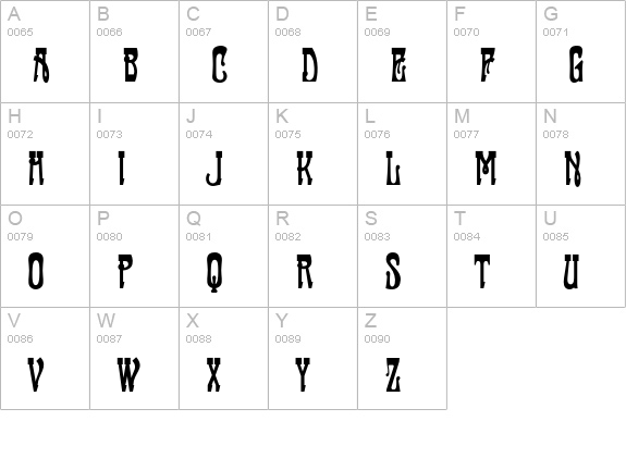 Tambourin uppercase A-Z preview