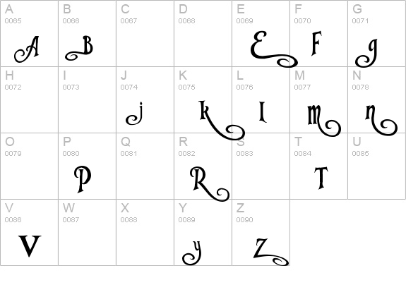 Tangled uppercase A-Z preview