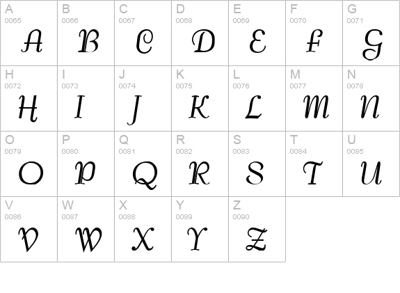 Tango Bold uppercase A-Z preview