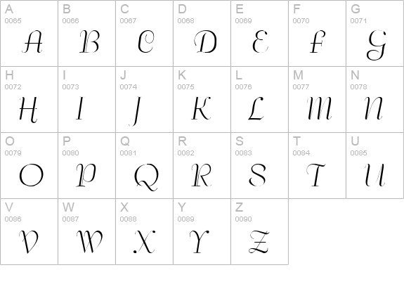 Tango Normal uppercase A-Z preview