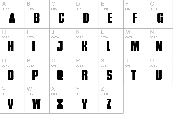 Tank Lite uppercase A-Z preview