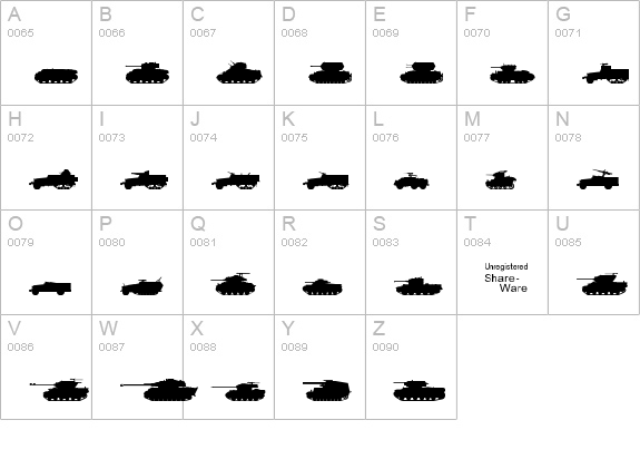 Tanks-WW2 uppercase A-Z preview