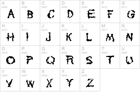 Tar Pits uppercase A-Z preview