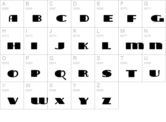 Tara Bulbous NF uppercase A-Z preview