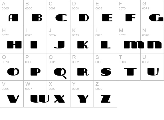 TaraBulbous uppercase A-Z preview