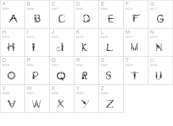 Tarantella MF uppercase A-Z preview