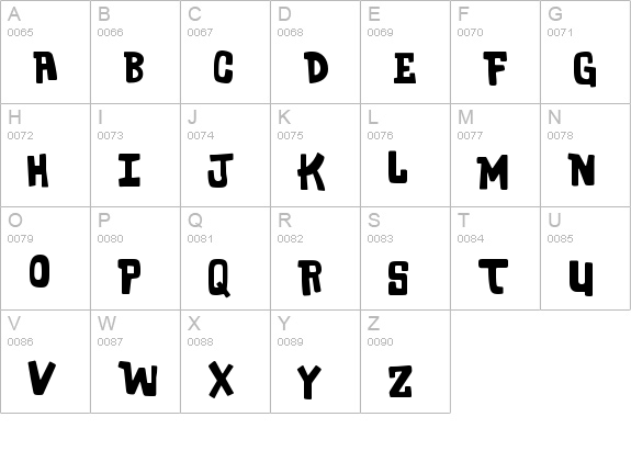 Tarnation uppercase A-Z preview