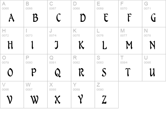 Tarragon ICG uppercase A-Z preview