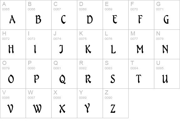 TarragonEF uppercase A-Z preview