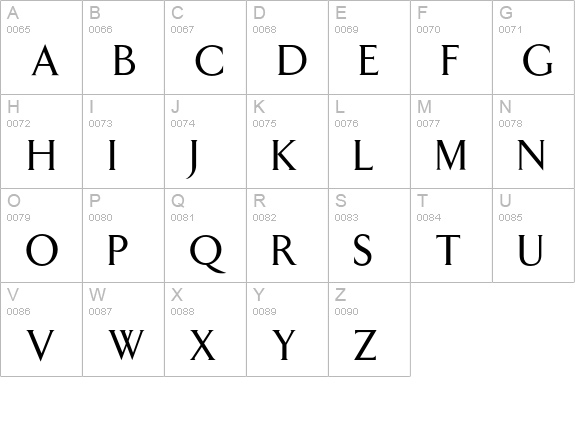 TArrow uppercase A-Z preview