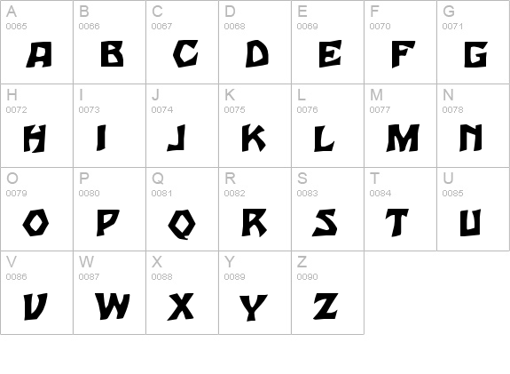 Tarzan Regular uppercase A-Z preview