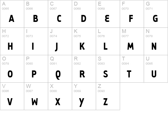 TarzanaNarrow Bold uppercase A-Z preview
