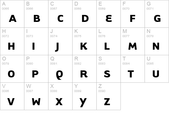 TarzanaWide Bold uppercase A-Z preview