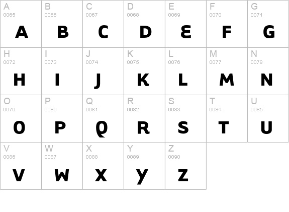 TarzanaWideBold uppercase A-Z preview