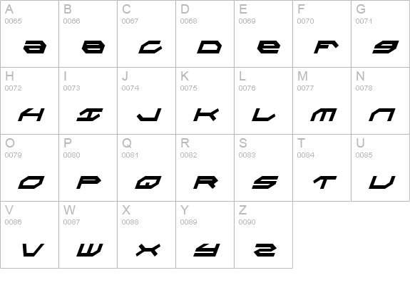 Taskforce Condensed Italic uppercase A-Z preview