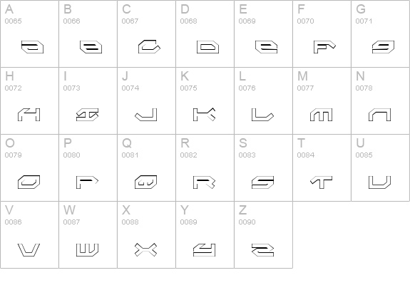 Taskforce Condensed Outline uppercase A-Z preview