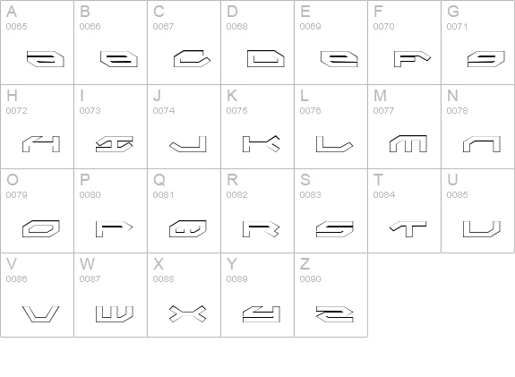 Taskforce Outline uppercase A-Z preview