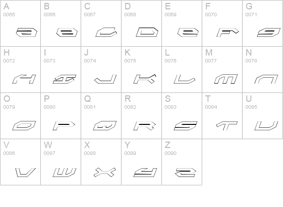 Taskforce Outline Italic uppercase A-Z preview