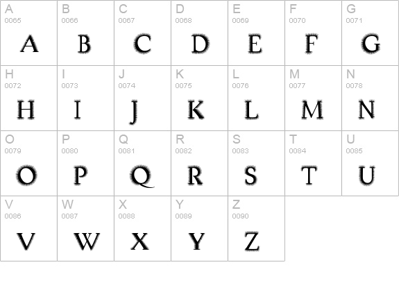 TaskHairy uppercase A-Z preview