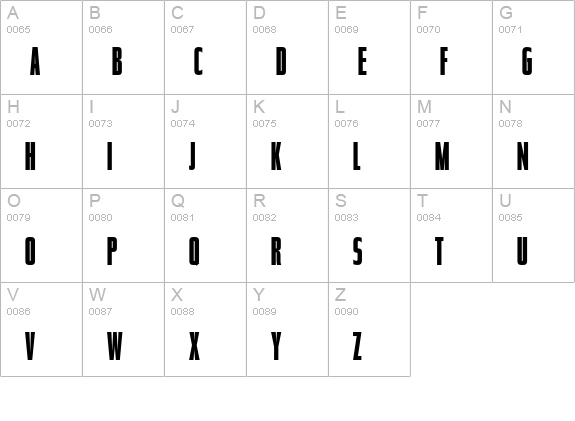 Tasse Bold Comp uppercase A-Z preview