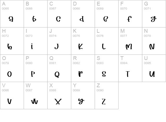 Tasty Food Font uppercase A-Z preview