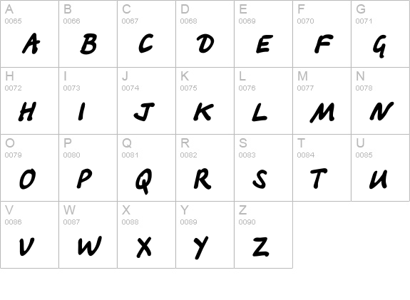 TatianaC uppercase A-Z preview