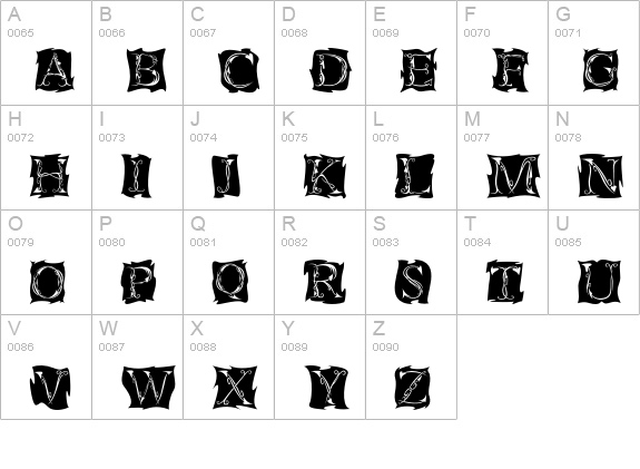 Tatoo uppercase A-Z preview