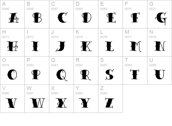 TattooLetteringBlack uppercase A-Z preview