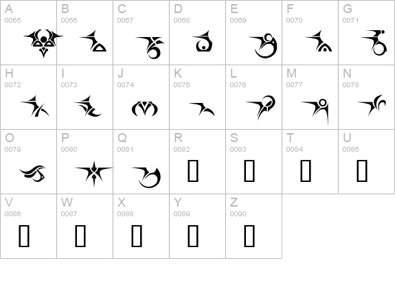 Tattooz 1 uppercase A-Z preview