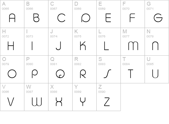 TaurusLight Normal uppercase A-Z preview