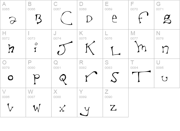 Taxidermist II uppercase A-Z preview