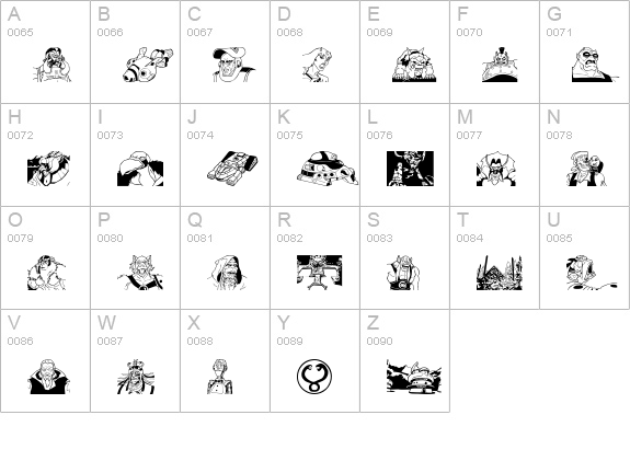 TcatsHo uppercase A-Z preview