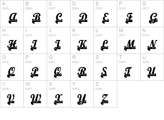 TeamSpirit uppercase A-Z preview