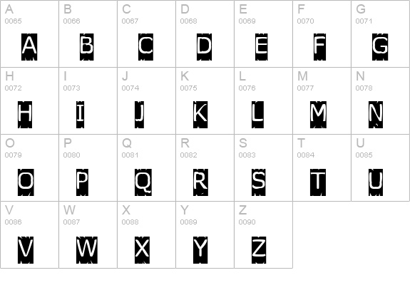 Tearoff uppercase A-Z preview