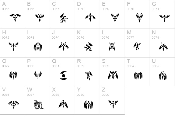 Tech Angels uppercase A-Z preview