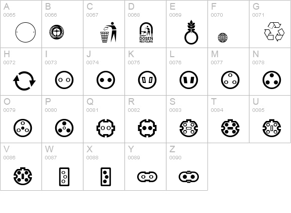 Technical LH Pi One uppercase A-Z preview