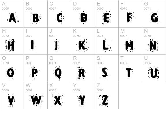 Technine uppercase A-Z preview