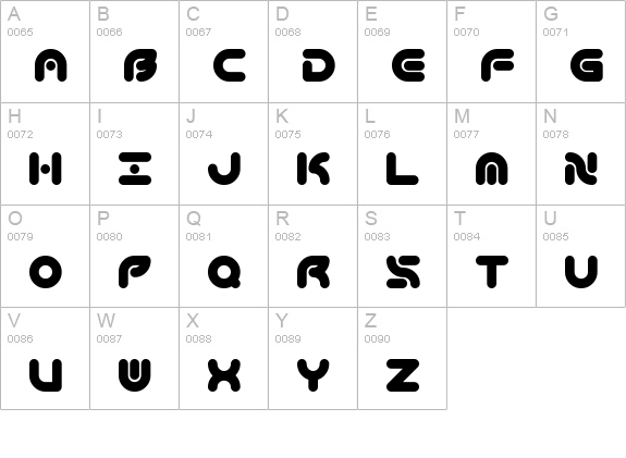 Technique BRK uppercase A-Z preview