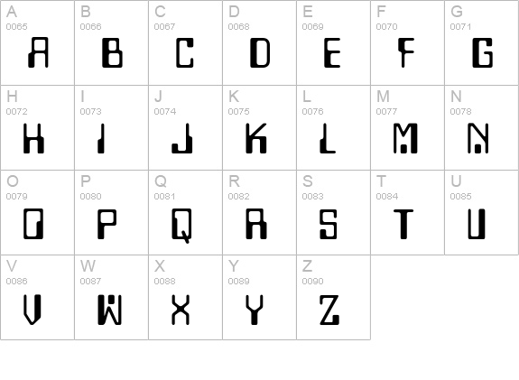 Techno Display Caps SSi uppercase A-Z preview
