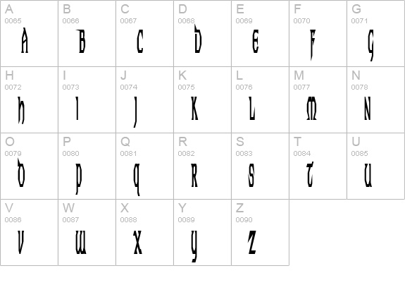Techno Longer uppercase A-Z preview