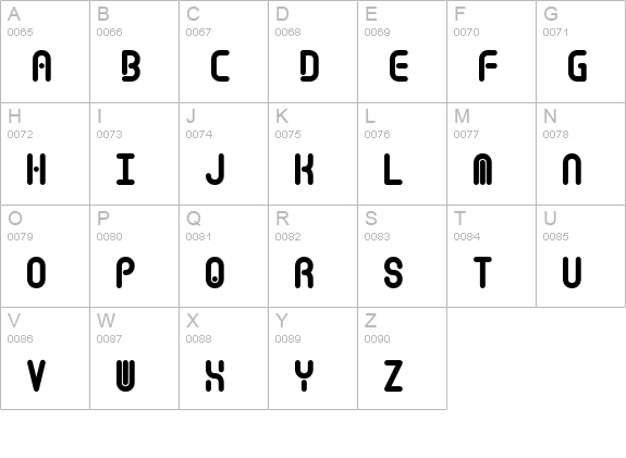 techno overload BRK uppercase A-Z preview