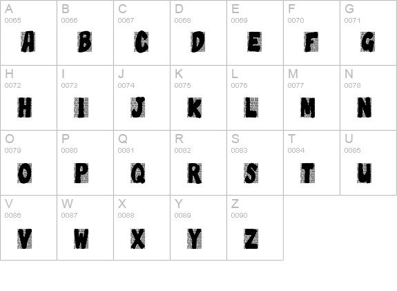 Technobabble uppercase A-Z preview