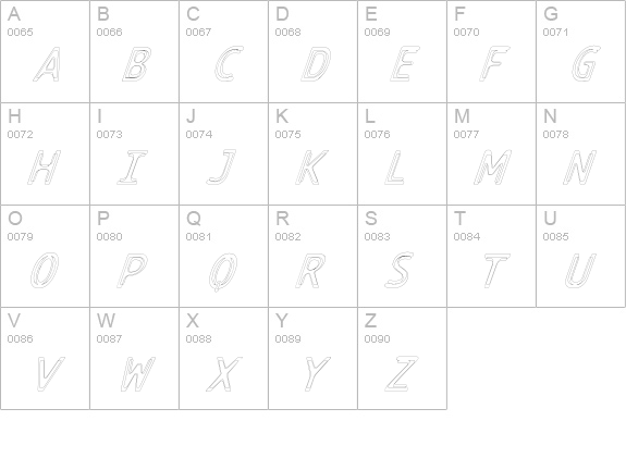 TECHNOIRE-Offline uppercase A-Z preview