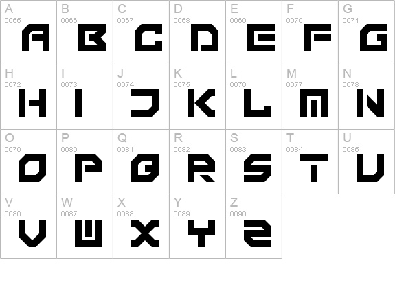 Technomicon
 uppercase A-Z preview