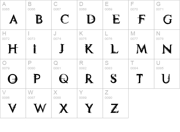 Technovia Caps uppercase A-Z preview