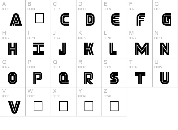 Techtonic uppercase A-Z preview