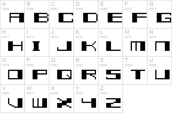 TECNO STRESS uppercase A-Z preview