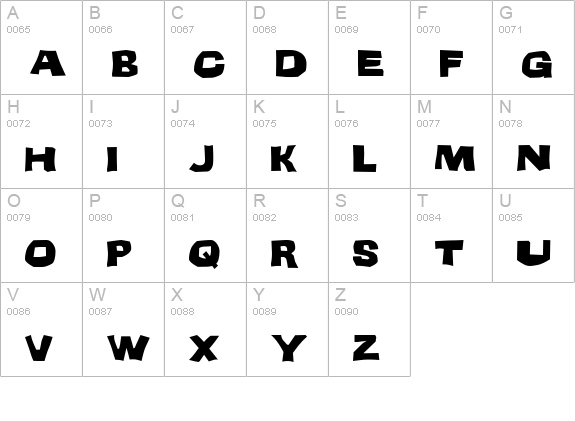 Teenage Delinquent uppercase A-Z preview