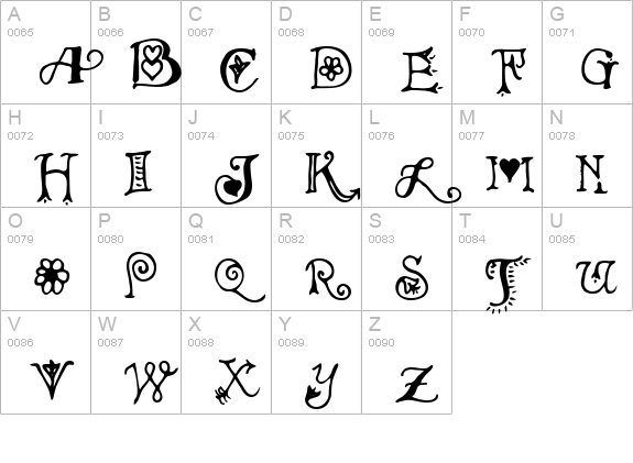Teenage Girl 3 uppercase A-Z preview